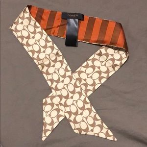 COACH Silk “C” Reversible Ponytail Scarf Purse Tie